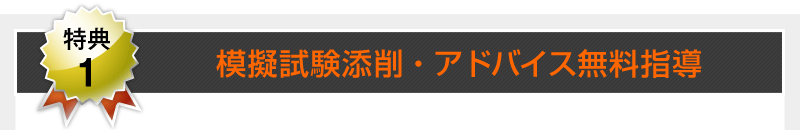 【特典1】模擬試験 添削・アドバイス 無料指導