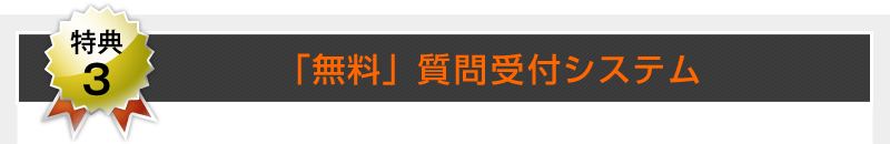 【特典3】無料 質問受付システム