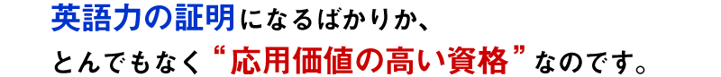 英語力の証明 になるばかりか、とんでもなく“応用価値の高い資格”なのです。